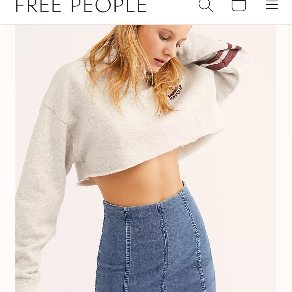 Free people denim mini skirt